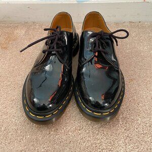 Dr Martens 1461 Oxford Loafers Black Glossy Shiny Women's 8